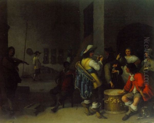 Wachtlokal (gesellschaft In Einem Wachtlokal) Oil Painting by Anthonie Palamedesz