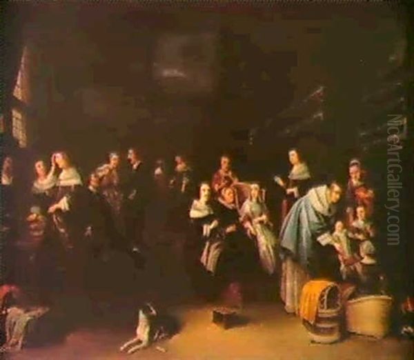 Taufevorbereitungen Oil Painting by Anthonie Palamedesz