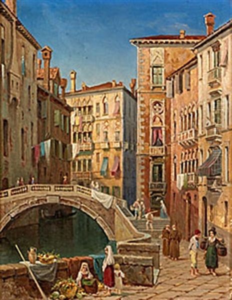 Vue Af Palazzo Furlani I Venedig Oil Painting by Gustaf Wilhelm Palm
