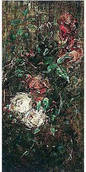 Still Life With Roses Oil Painting by Lily Blatherwick