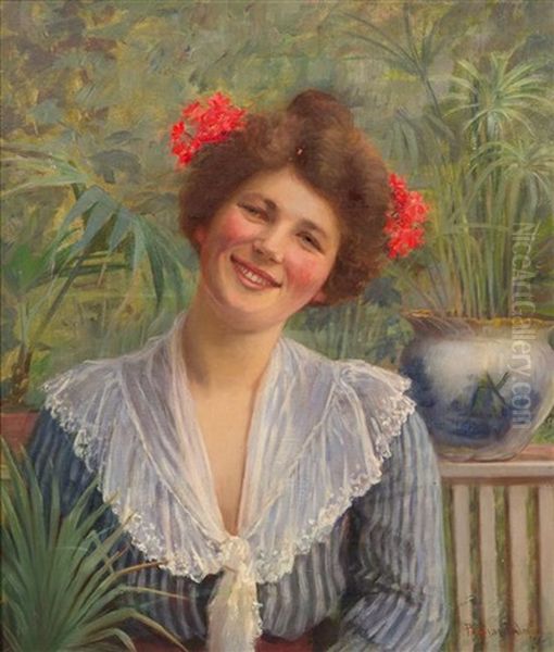 Portrait Of A Woman Oil Painting by Pauline Palmer