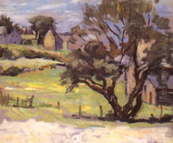 Farm Landscape Oil Painting by Pauline Lennards Palmer