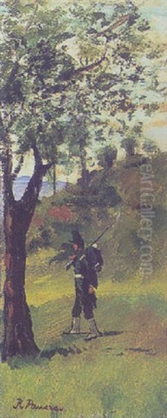 En Soldat Pa Vagt Oil Painting by Ruggero Panerai