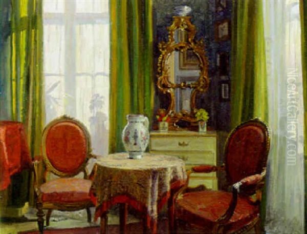 An Elegant Interior Oil Painting by Robert Panitzsch