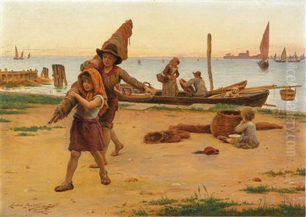 Ruckkehr Der Kleinen Fischer Oil Painting by Antonio Ermolao Paoletti