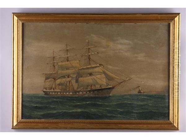 Sailing Ship Oil Painting by Luca Papaluca