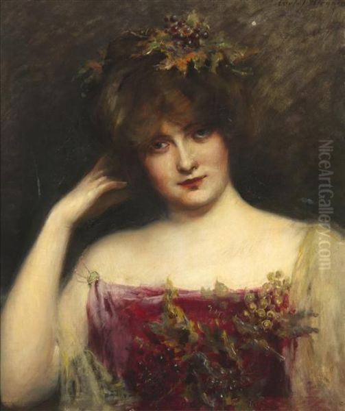 Portrait Of A Lady Oil Painting by Carle Joan Blenner