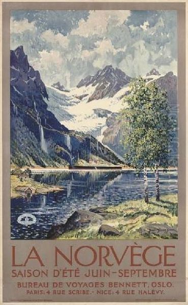 La Norvege Oil Painting by Benjamin, Ben Blessum