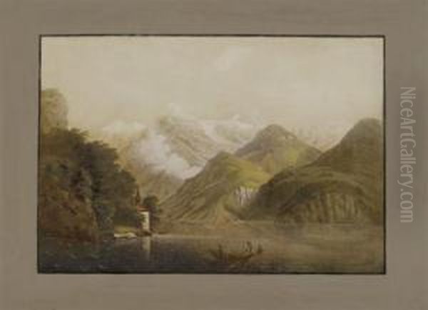 Capelle Tellen Platten, At Lake Lucerne Oil Painting by Ludwig Bleuler