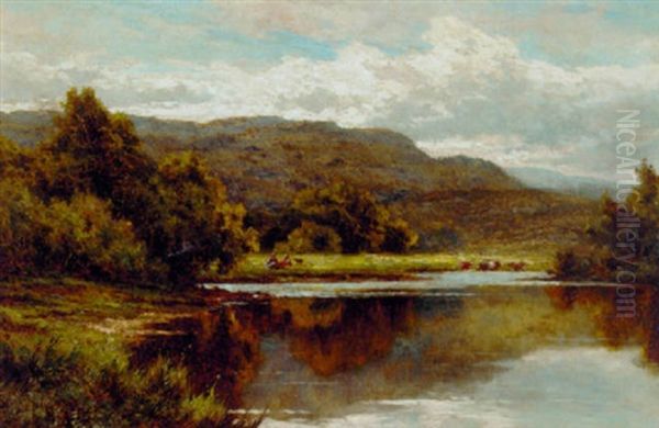 The Lledr River, North Wales Oil Painting by Henry H. Parker