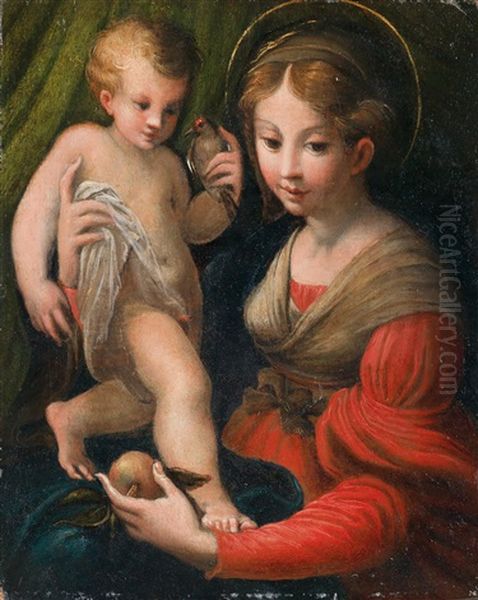 Madonna Della Mela Oil Painting by Girolamo Francesco Maria Mazzola (Parmigianino)