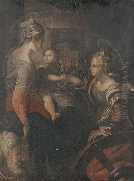 The Mystic Marriage Of Saint Catherine Oil Painting by  Parmigianino