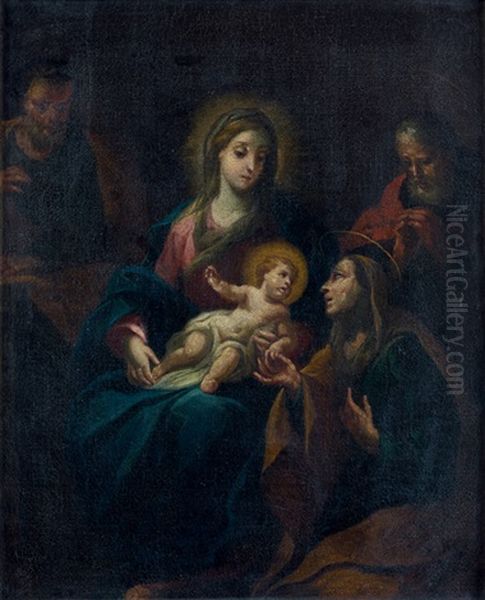 Sainte Famille Avec Sainte Anne Et Saint Joachim Oil Painting by  Parmigianino (Michele da Parma)