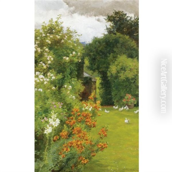 Orange Lilies Oil Painting by Alfred Parsons