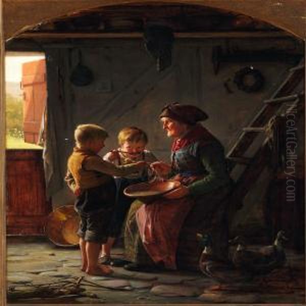 Et Maaltid Oil Painting by Carl Bloch