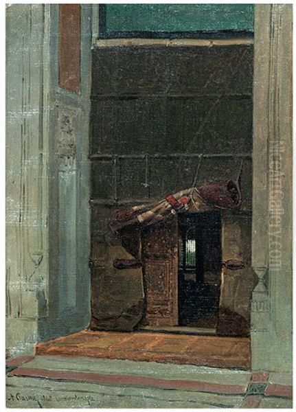 Sultanahmet Camii Kapisi Oil Painting by Alberto Pasini