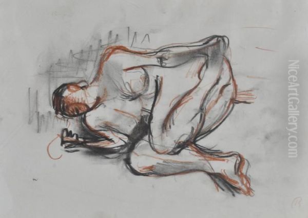 Female Nude Oil Painting by Martin Bloch