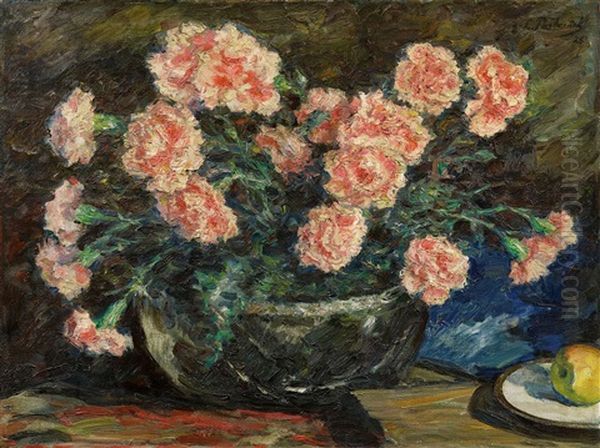 Stillleben Mit Nelkenstraus Oil Painting by Leonid Ossipovich Pasternak