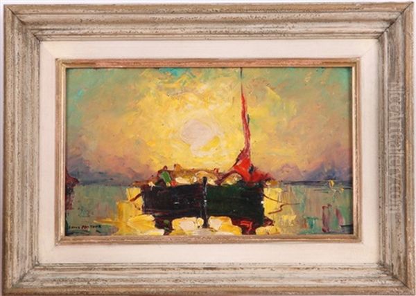Sur Un Ciel D'or Oil Painting by Louis Pastour