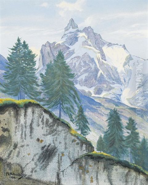 Mont Besso Oil Painting by Remo Patocchi