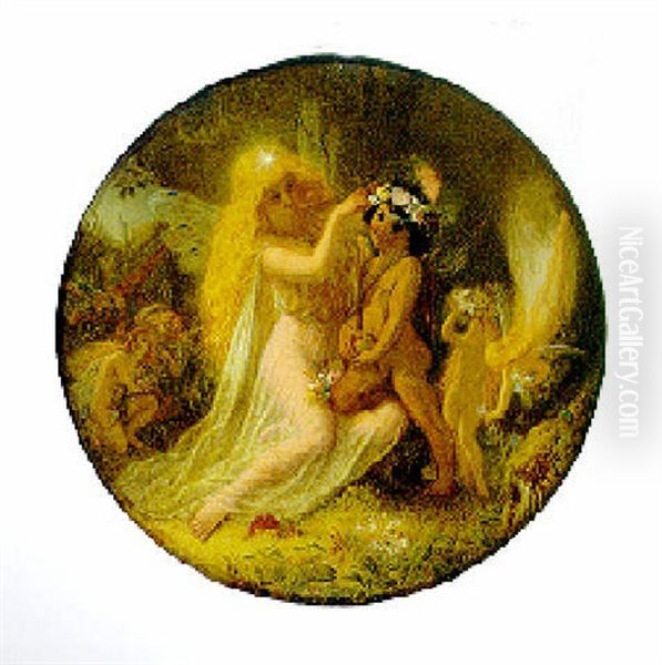 Titania And The Indian Boy Oil Painting by Sir Joseph Noel Paton
