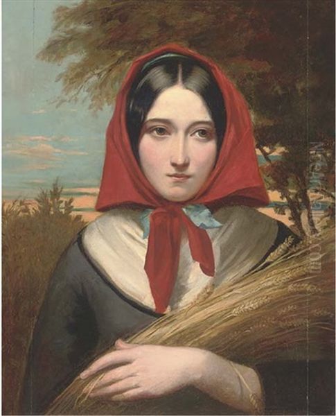 Harvest-time Oil Painting by Alfred Fowler Patten