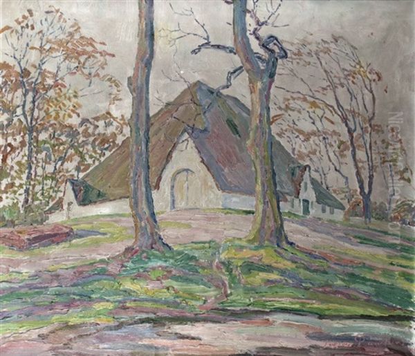 Farmer's Cottage On The Dik Oil Painting by Ingwer Paulsen