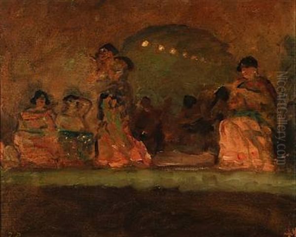 Dancing Scene From Paris Oil Painting by Julius Paulsen