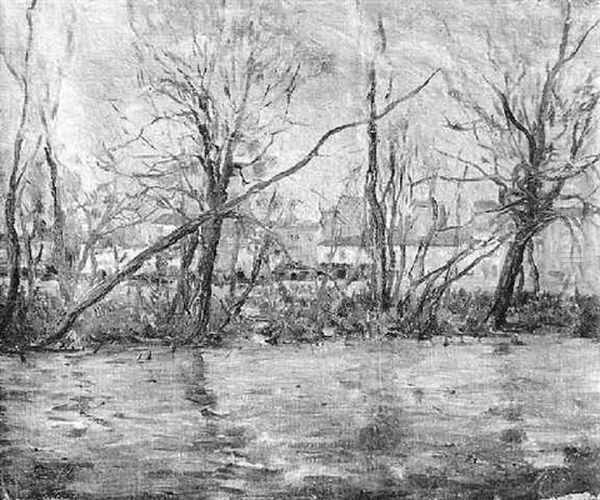 Paisaje Lacustre Invernal Oil Painting by Elie Anatole Pavil