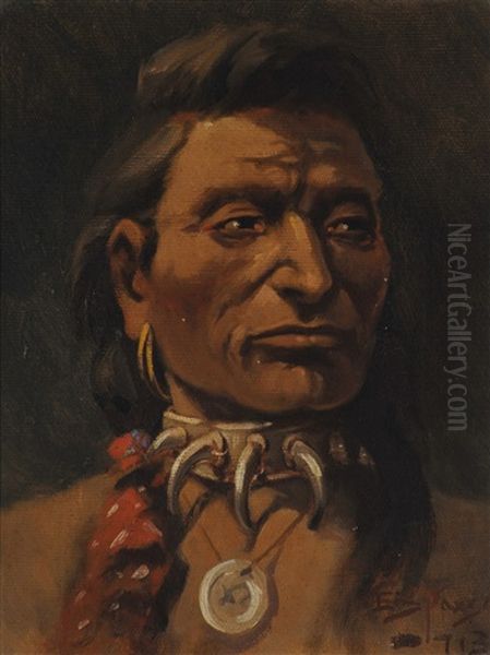 Young Chief Charlo Oil Painting by Edgar Samuel Paxson