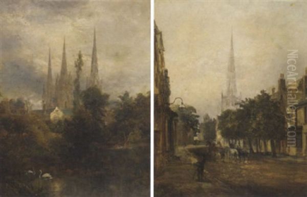 Salisbury Cathedral Oil Painting by David Payne
