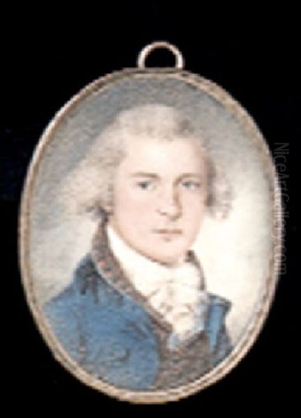A Gentleman From Maryland, Wearing Blue Coat Oil Painting by James Peale Sr.