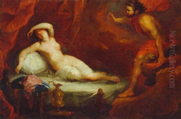 Jupiter And Antiope Oil Painting by Laurent Pecheux