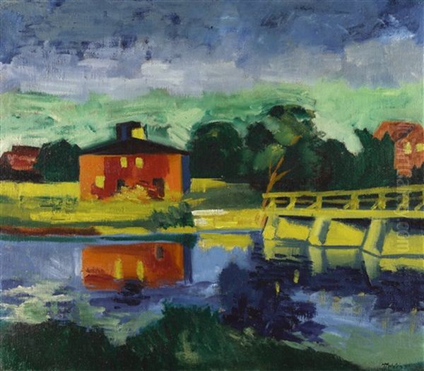 Am Fluss (at The River) Oil Painting by Max Pechstein