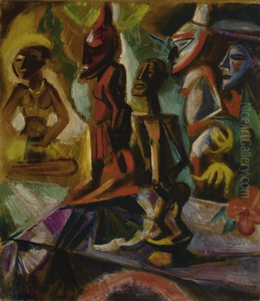 Stilleben (still Life) Oil Painting by Max Pechstein