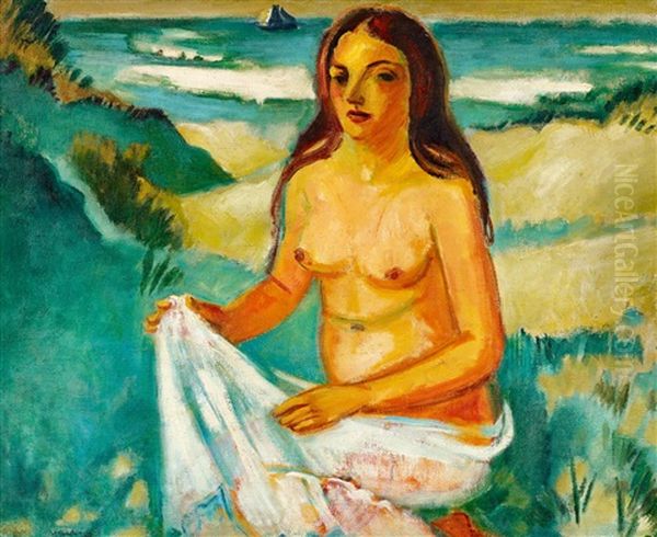 Junges Madchen Am Meer Oil Painting by Max Pechstein