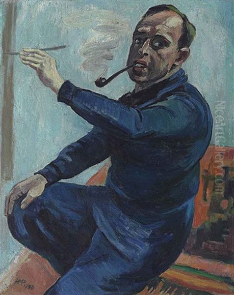 Selbstbildnis Oil Painting by Max Pechstein