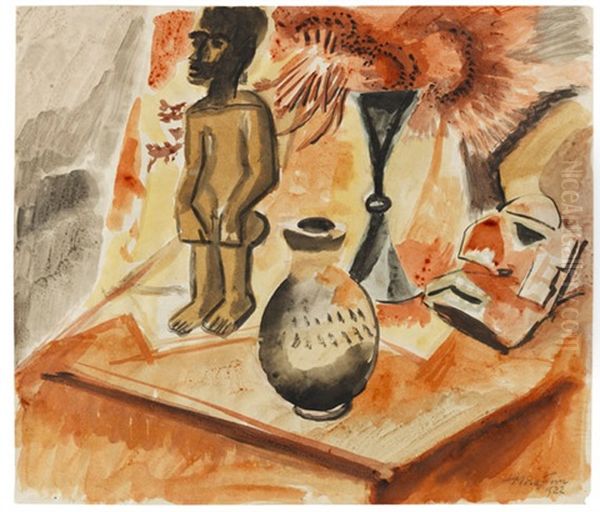 Exotisches Stillleben Oil Painting by Max Pechstein