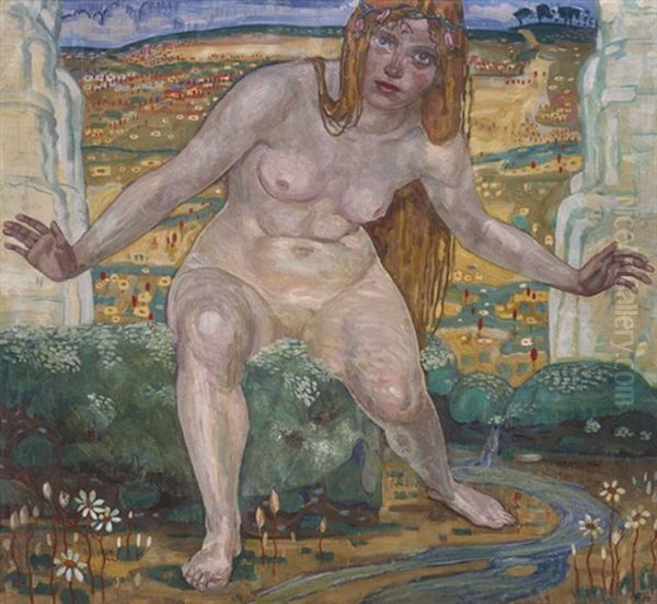 Die Quelle Oil Painting by Max Pechstein