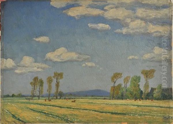 Summer Landscape In Kinbitzwaifa Oil Painting by Max Pechstein