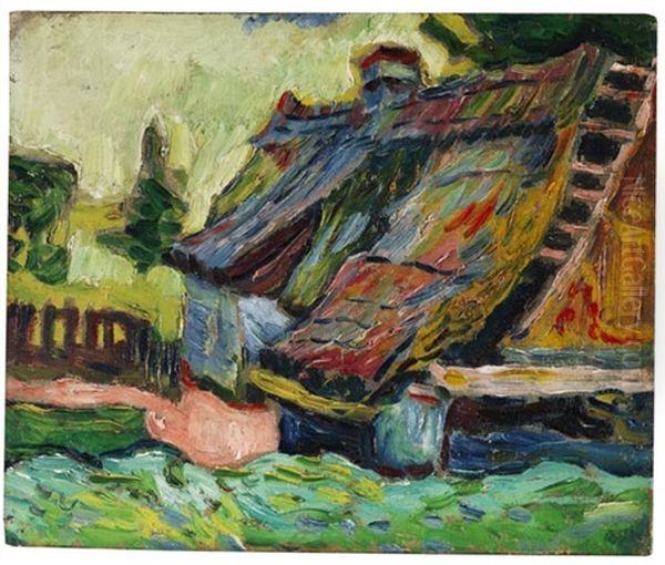 Zerfallenes Haus Oil Painting by Max Pechstein