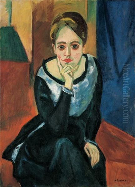 Sitzende Frau Oil Painting by Max Pechstein