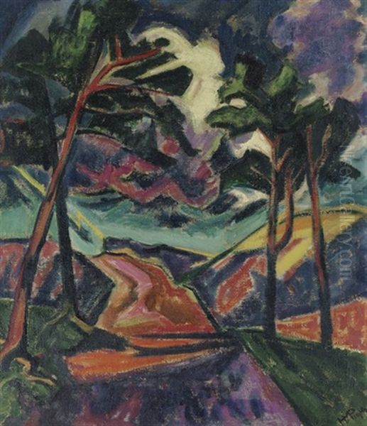 Blitz In Dunen Oil Painting by Max Pechstein