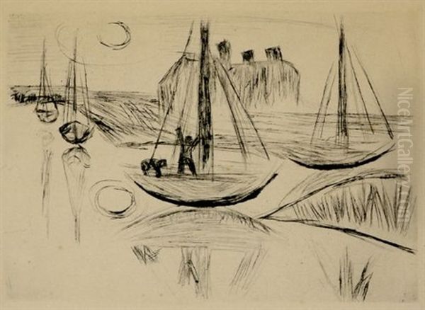 Mondschein Oil Painting by Max Pechstein