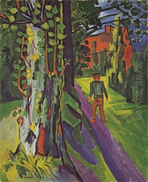 Pappel Nach Dem Regen Oil Painting by Max Pechstein