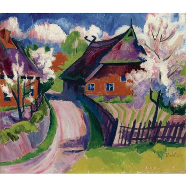 Fruhling (springtime) Oil Painting by Max Pechstein