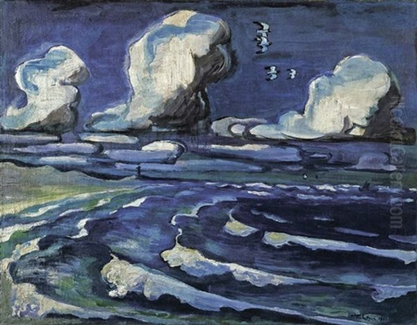 Herbstmeer Oil Painting by Max Pechstein