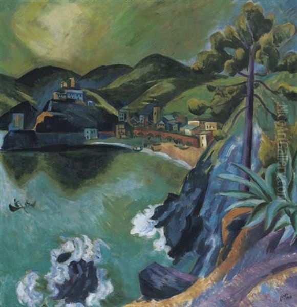 Monterosso Al Mare Oil Painting by Max Pechstein