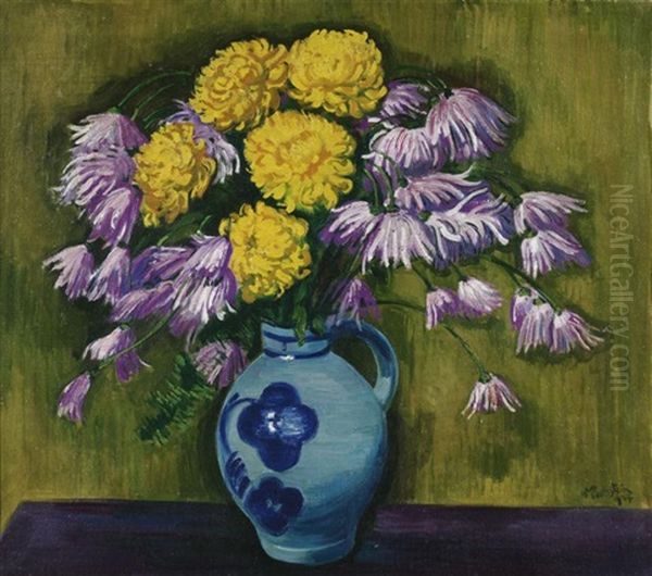 Chrysandeen Oil Painting by Max Pechstein