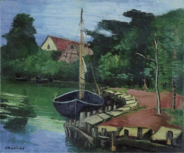 Am Strom Oil Painting by Max Pechstein